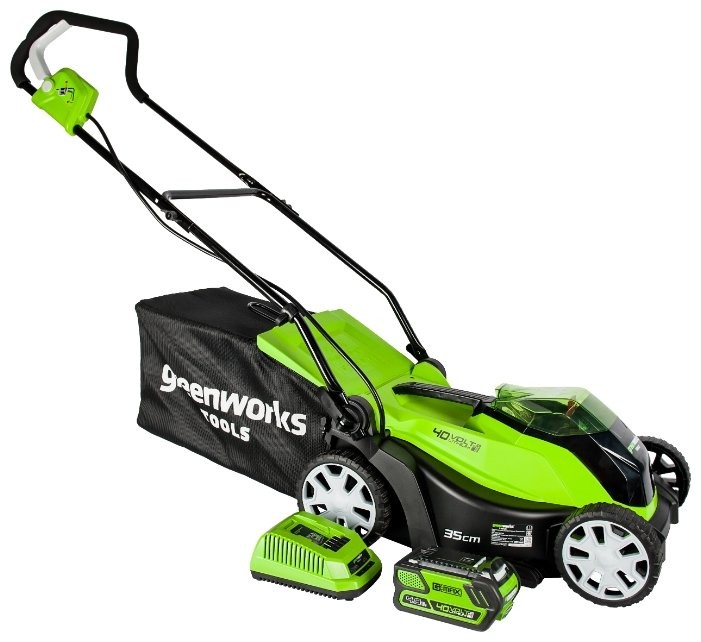 Аккумуляторная газонокосилка GREENWORKS g40lm35k2. Газонокосилка аккумуляторная Гринворкс 40. Газонокосилка аккумуляторная Гринворкс g 40 LM 40. Газонокосилка GREENWORKS аккумуляторная 40v.