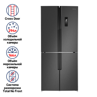 Холодильник Side-By-Side Maunfeld MFF182NFSBE